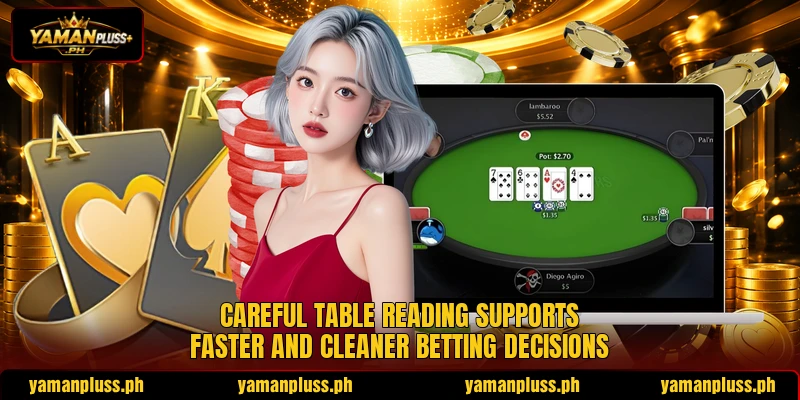 Careful table reading supports faster and cleaner betting decisions Careful table reading supports faster and cleaner betting decisions