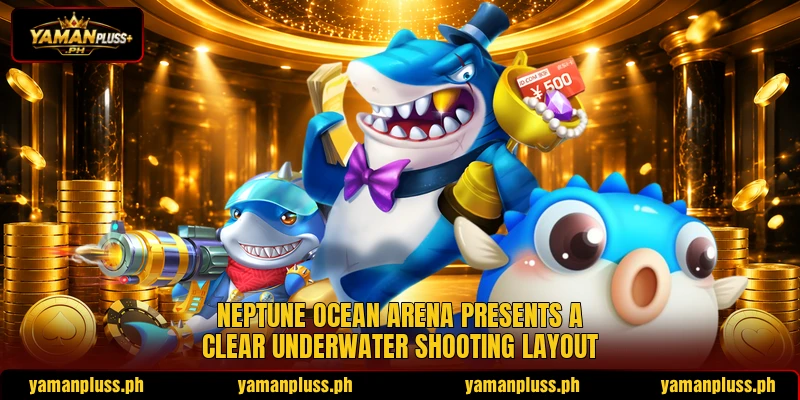 Neptune Ocean Arena presents a clear underwater shooting layout Neptune Ocean Arena presents a clear underwater shooting layout